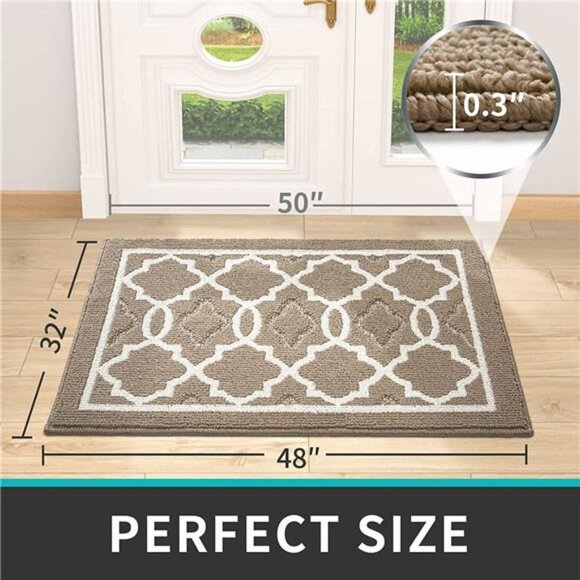 48"x32" Non-Slip Low-Profile Entrance Rug, Absorbent Machine Washable Doormats - Picture 6 of 6